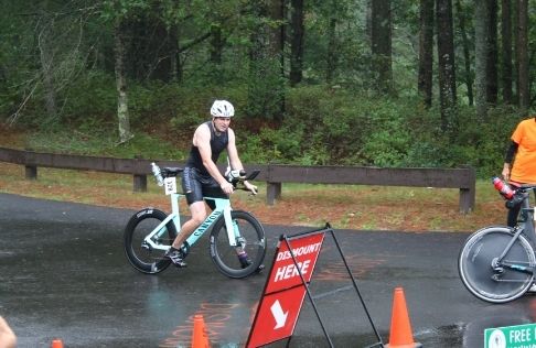 Chris Duclos Riding Bike In The Half Ironman.