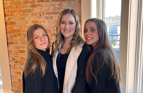 Kathryn Frasier Mentor’s Seniors Callie Spika and Alexis Dabroski from South Windsor High School.