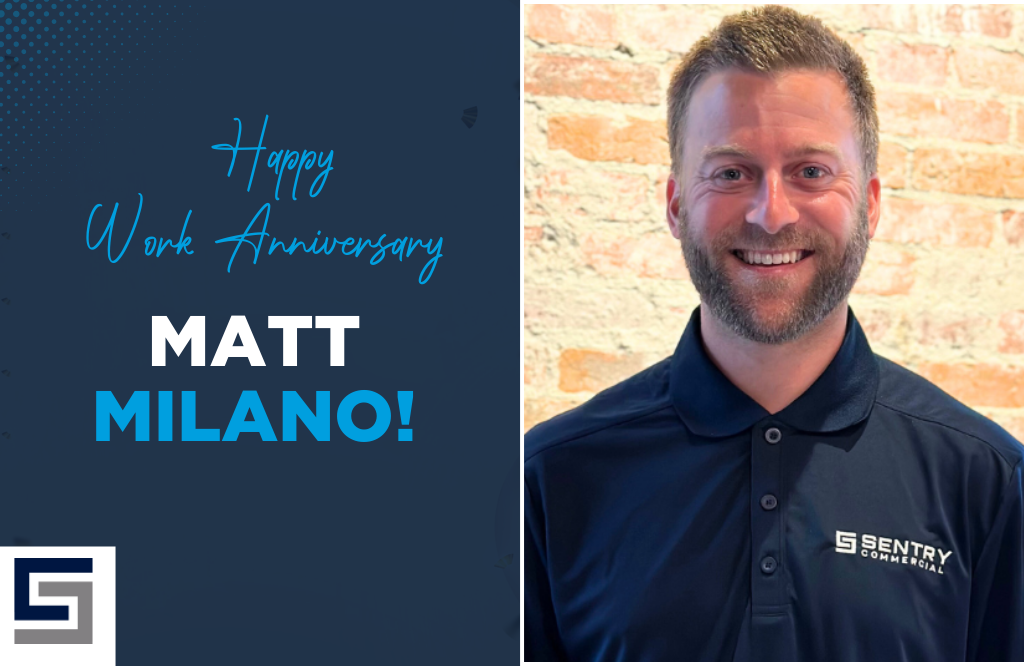 Celebrating Matt Milano’s Work Anniversary at Sentry Commercial!