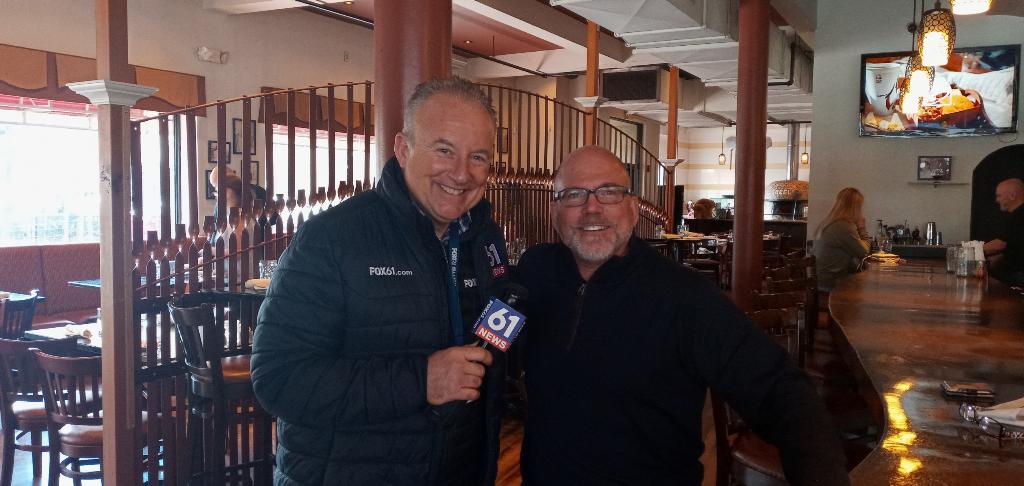 Tony Terzi of Fox 61 news and Curt Gemme of Sentry Commercial